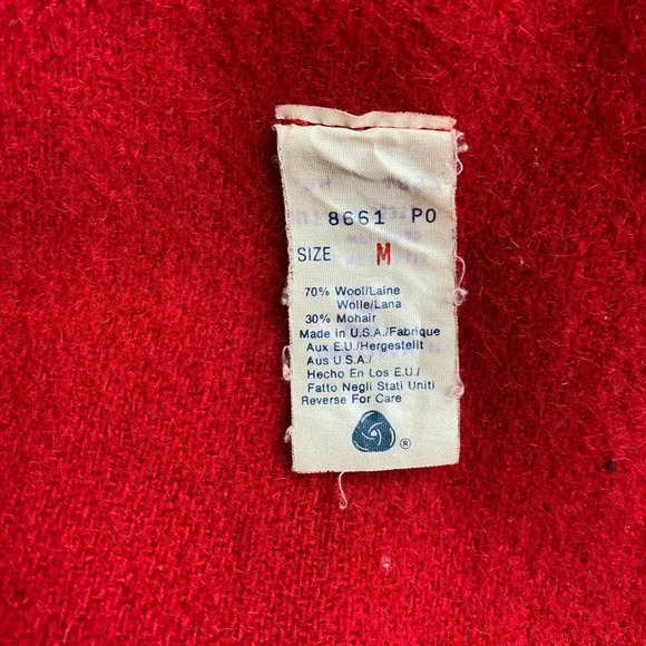 Vintage Woolrich Wool Jacket Women’s Medium Red Coat Mohair Made in the USA - Picture 6 of 9